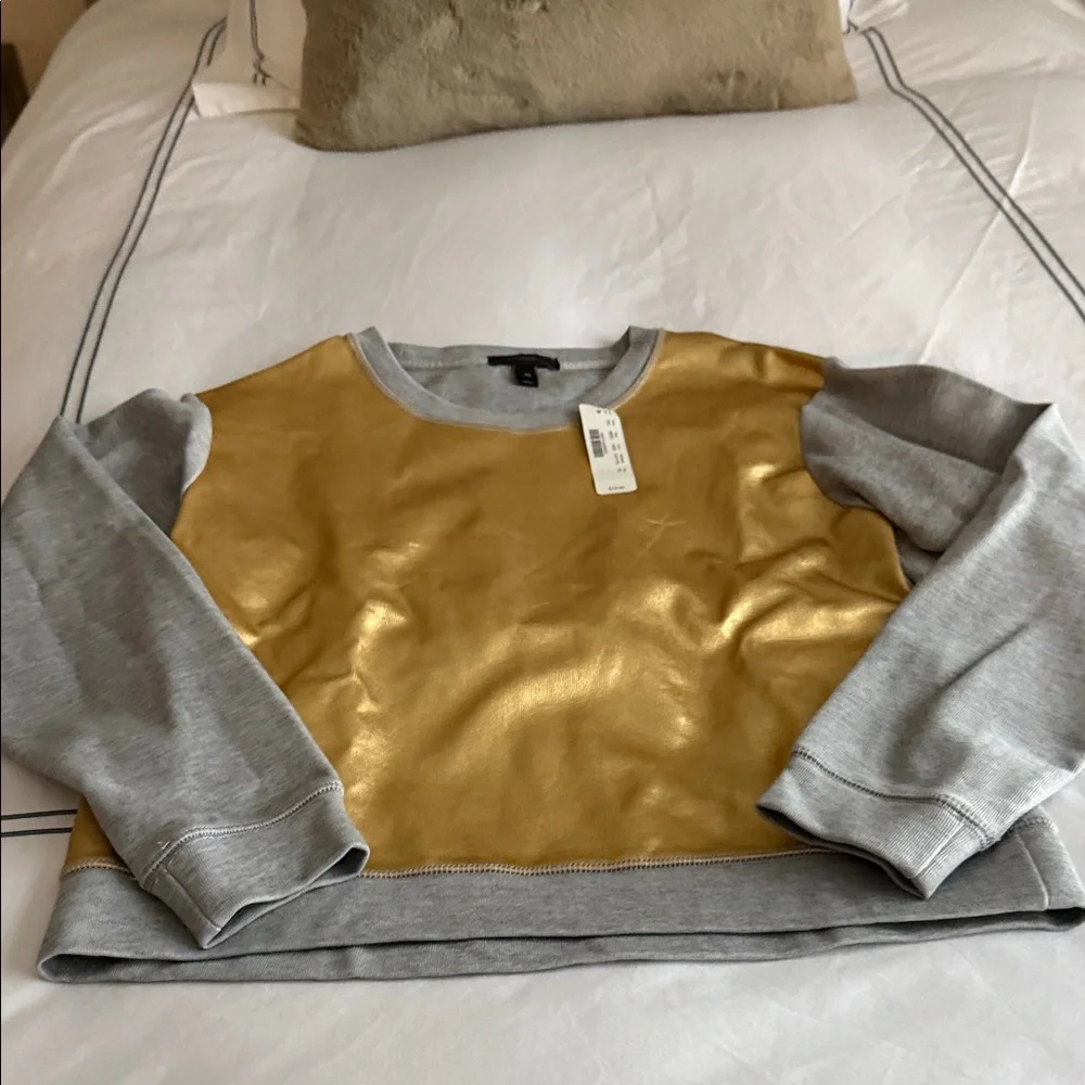 NWT J. Crew Gold and Gray sweathirt